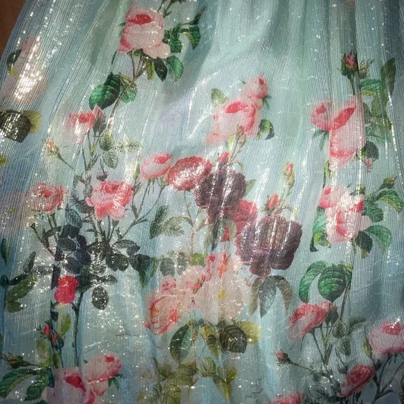 rococo sand pink and blue dress Flur Strapless Dress by Rococo Sand
